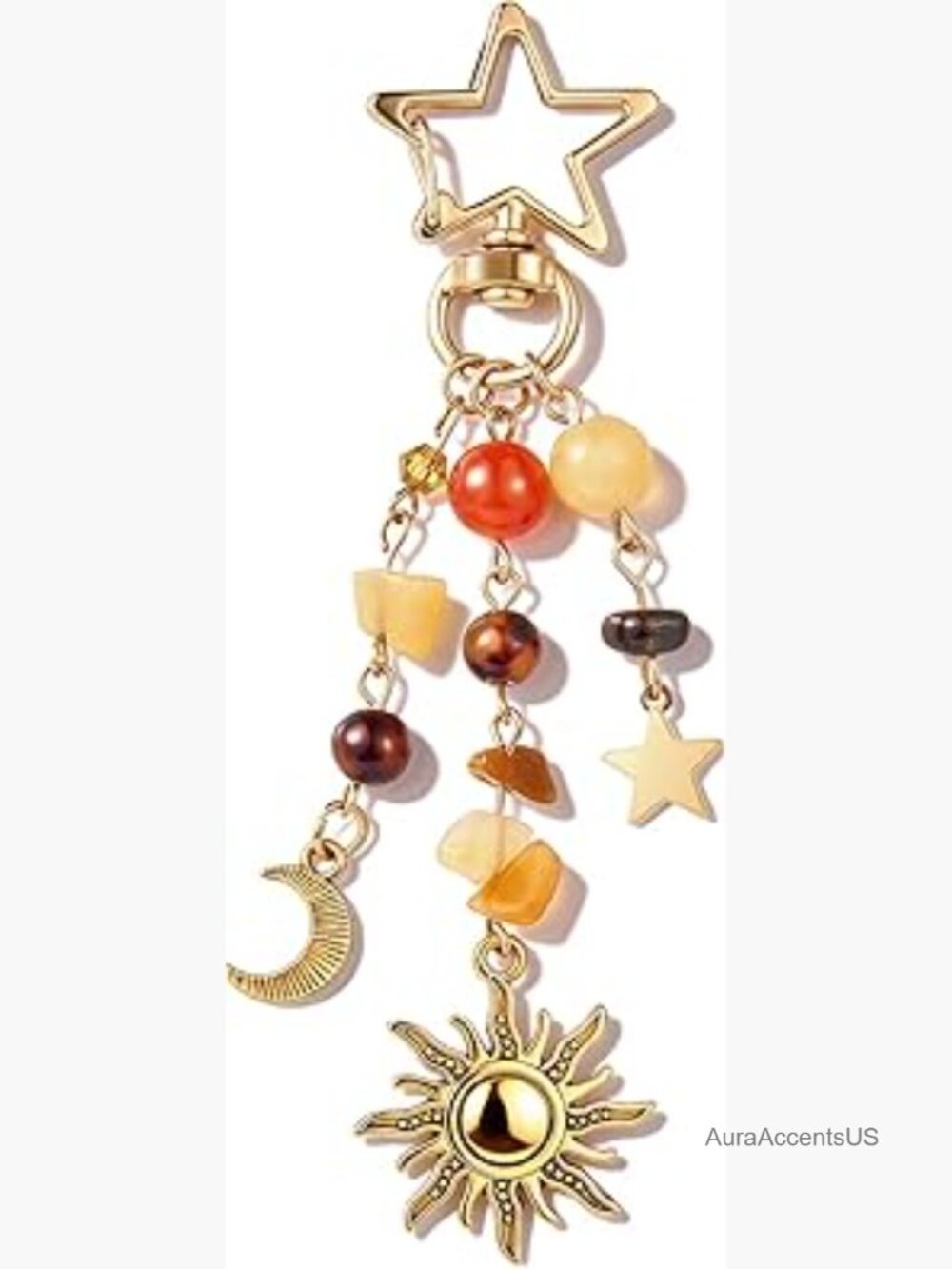Celestial Beaded Keychain Y2K Boho Charm for Bag Purse Backpack Handbag